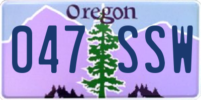 OR license plate 047SSW