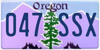 OR license plate 047SSX
