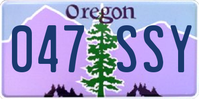 OR license plate 047SSY