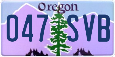 OR license plate 047SVB