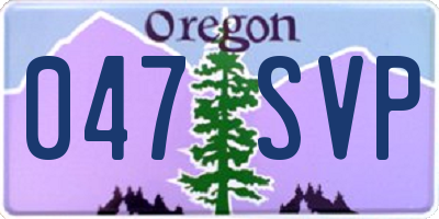 OR license plate 047SVP