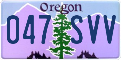 OR license plate 047SVV