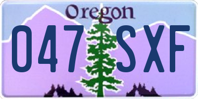 OR license plate 047SXF