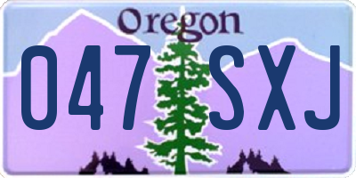 OR license plate 047SXJ