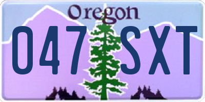 OR license plate 047SXT
