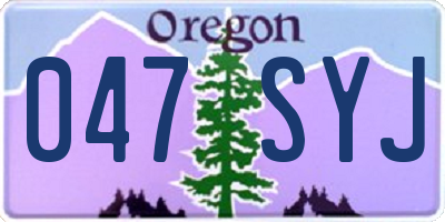 OR license plate 047SYJ