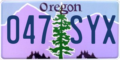 OR license plate 047SYX