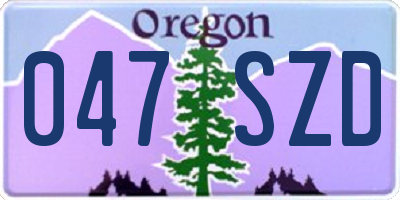 OR license plate 047SZD