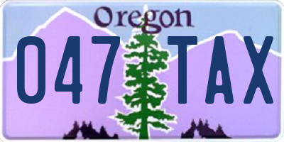 OR license plate 047TAX