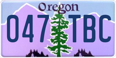 OR license plate 047TBC