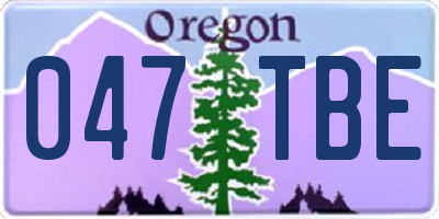 OR license plate 047TBE