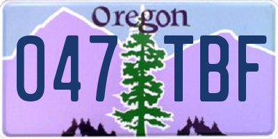 OR license plate 047TBF