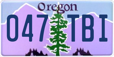 OR license plate 047TBI