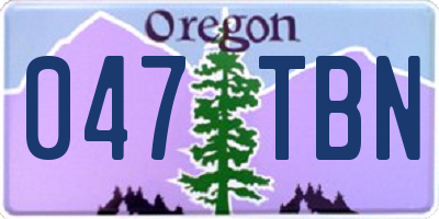 OR license plate 047TBN