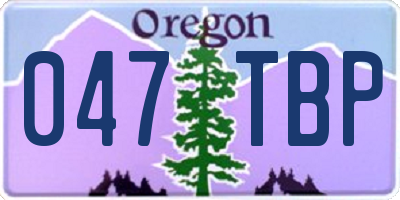 OR license plate 047TBP