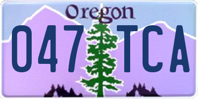 OR license plate 047TCA