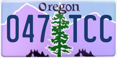 OR license plate 047TCC