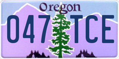 OR license plate 047TCE