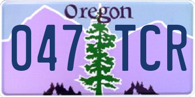 OR license plate 047TCR