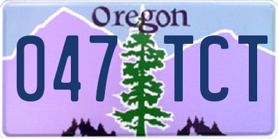 OR license plate 047TCT