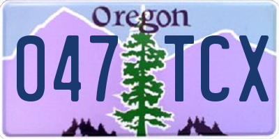 OR license plate 047TCX