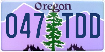 OR license plate 047TDD