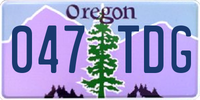 OR license plate 047TDG