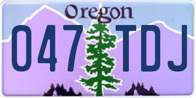 OR license plate 047TDJ