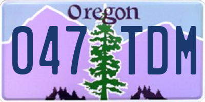 OR license plate 047TDM