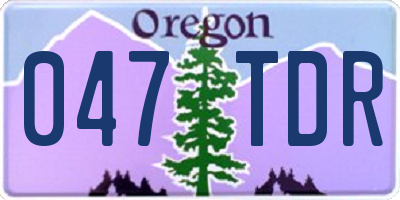 OR license plate 047TDR