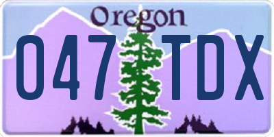 OR license plate 047TDX