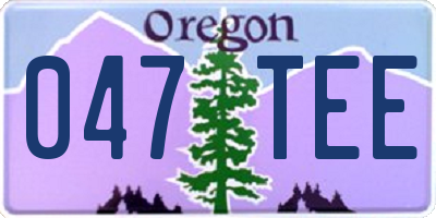 OR license plate 047TEE