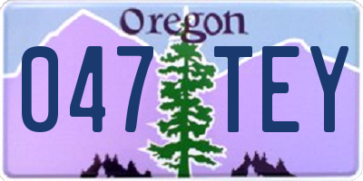 OR license plate 047TEY