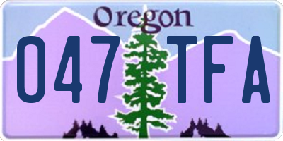 OR license plate 047TFA