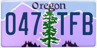 OR license plate 047TFB