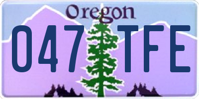 OR license plate 047TFE
