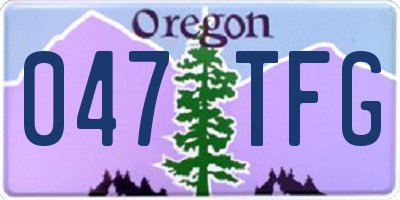 OR license plate 047TFG