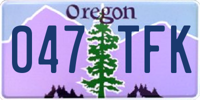 OR license plate 047TFK