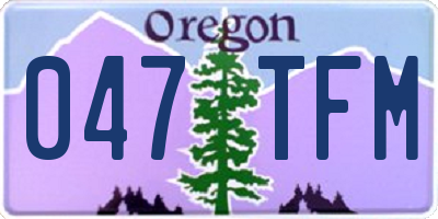 OR license plate 047TFM