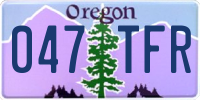 OR license plate 047TFR