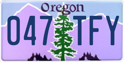 OR license plate 047TFY