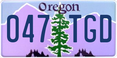 OR license plate 047TGD