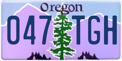 OR license plate 047TGH