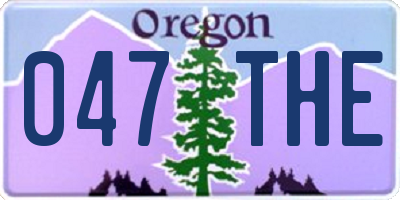 OR license plate 047THE