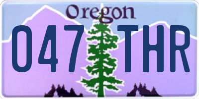 OR license plate 047THR