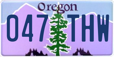 OR license plate 047THW