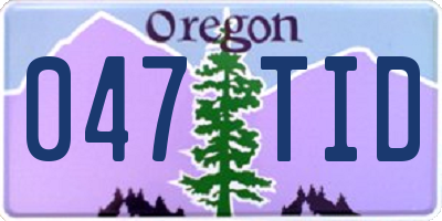 OR license plate 047TID