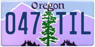 OR license plate 047TIL