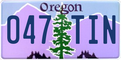 OR license plate 047TIN