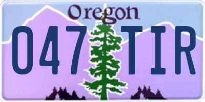 OR license plate 047TIR